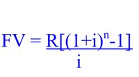 FV = R[(1+i)"-1]
n
1
i
