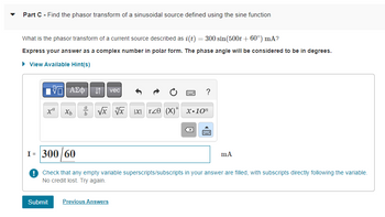 Answered: Part A - Find The Phasor Transform Of… | Bartleby