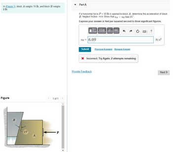 Answered: In (Figure 1), Block A Weighs 15 Lb,… | Bartleby