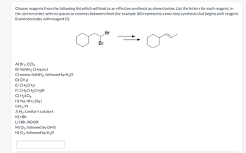 Answered: Choose reagents from the following list… | bartleby