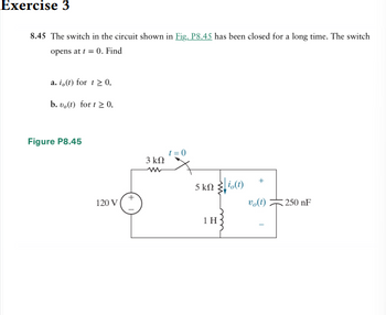 Answered: 8.45 The switch in the circuit shown in… | bartleby