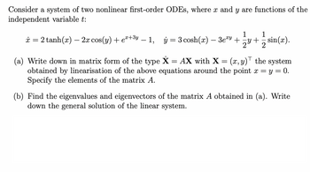 Solved (b) Consider the nonlinear system of equations z +