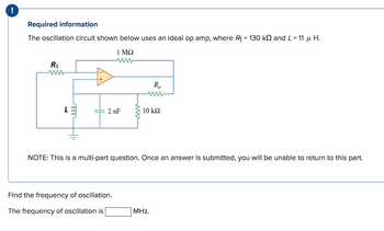 Answered: Required information The oscillation bartleby