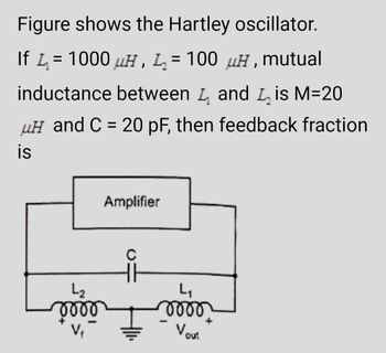 hartley oscillator experiment readings