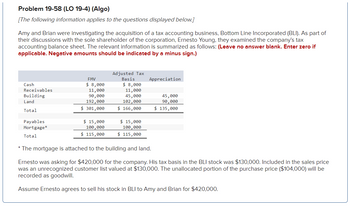 Answered: Problem 19-58 (LO 19-4) (Algo) [The… | Bartleby