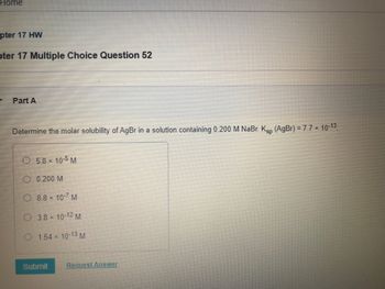 Answered: Determine The Molar Solubility Of AgBr… | Bartleby