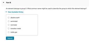 Answered: Part B An Element Belongs To Group 9.… | Bartleby