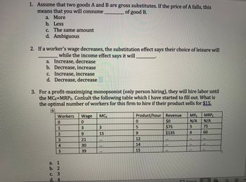 Answered: 1. Assume That Two Goods A And B Are… | Bartleby