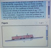 Answered: The Two Boxcars A And B Have A Weight… | Bartleby