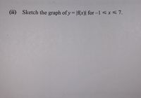 (ii) Sketch the graph of y= |f(x)| for -1 <x <7.
