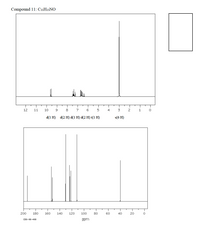 Compound 11: C11H13NO
12
11
10
8
7
6
5
4
3
2
1
d(1 H)
d(2 H) d(1 H) d(2 H) t(1 H)
s(6 H)
200
180
160
140
120
100
80
60
40
20
ppm
CDS-06-408
