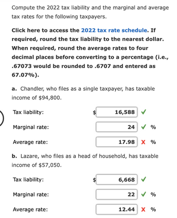 Answered: Compute The 2022 Tax Liability And The… | Bartleby