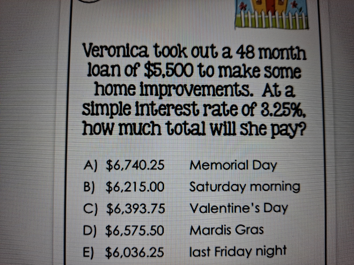 Answered: Veronica took out a 48 month loan of…