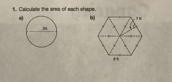 Answered: 1. Calculate The Area Of Each Shape. A)… | Bartleby