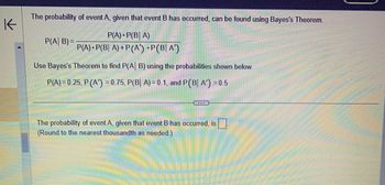 Answered: The Probability Of Event A, Given That… | Bartleby