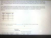 Suppose you are a bariatric researcher conducting a similar study among a random sample of moderately obese volunteers in the United States. You
randomly assign your volunteers to one of the same three diets, and you provide your volunteers with nutritional counseling but no specially prepared
meals. You are particularly interested in differences between the three diets with respect to the decrease in the average number of calories consumed
per day.
You use a statistical computing package, such as SPSS®, to conduct a single-factor, independent-measures ANOVA. The table that follows shows the
data in stacked format from the first five study participants. The column labeled "CALORIES_DEC" is each participant's decrease in calories consumed
in calories. The column labeled "DIET" describes which diet each participant followed, where 1 = low carbohydrate, 2 = low fat, and 3 =
Mediterranean.
IDNUM
CALORIES_DEC
DIET
001
201
2
002
659
003
452
1
004
211
2
005
56
1
When setting up your analysis, you place the variable
in the Dependent List box. You place the variable
v in the Factor box.
Descriptives
CALORIES_DEC
95% Confidence Interval for Mean
Mean
Std Deviation
Std Error
Lower Bound
Upper Bound
1.00
45
377.64
413.53
61.6454
373.75
381.53
MacBook Air
