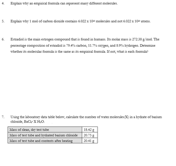 Answered: 4. Explain why an empirical formula can… | bartleby