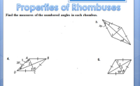 Find the measures of the numbered angles in each rhombus.
3.
