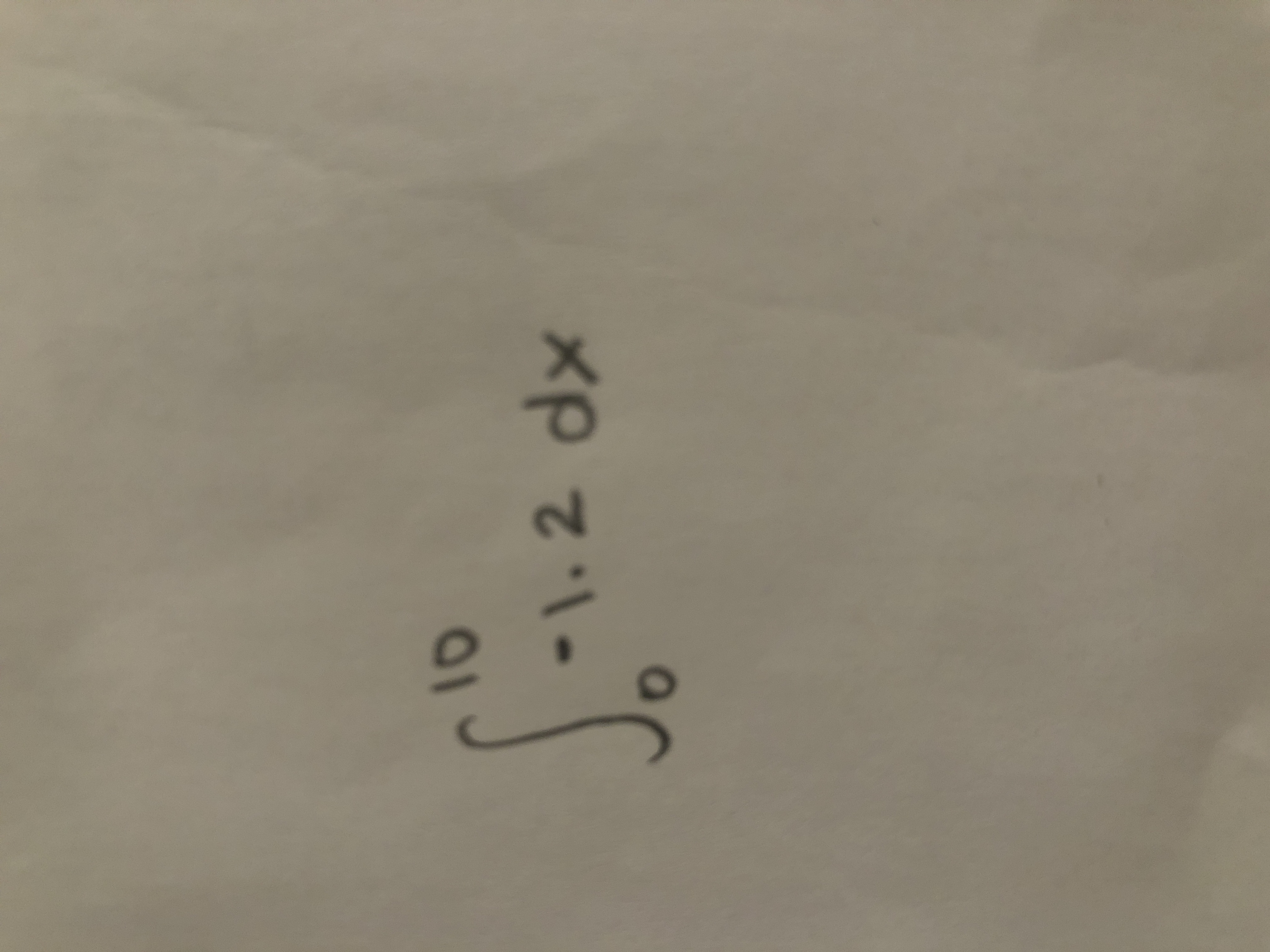 The image displays a definite integral:

\[
\int_{0}^{10} -1.2 \, dx
\]

### Explanation

This integral represents the area under the constant function \( f(x) = -1.2 \) from \( x = 0 \) to \( x = 10 \).

- **Function Description**: The function \( f(x) = -1.2 \) is a horizontal line located at \(-1.2\) on the y-axis.
- **Integral Calculation**:
  - The integral of a constant \( c \) over an interval \([a, b]\) is given by:
  \[
  \int_{a}^{b} c \, dx = c \times (b - a)
  \]
  - Applying this formula here:
  \[
  \int_{0}^{10} -1.2 \, dx = -1.2 \times (10 - 0) = -12
  \]
- **Graphical Interpretation**: The graph of \( f(x) = -1.2 \) spans from \( x = 0 \) to \( x = 10 \), forming a rectangle below the x-axis with a height of \(-1.2\). The value \(-12\) represents the net area of this region, indicating that the entire area is negative due to its position below the x-axis.