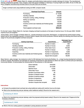 Answered: P4.3A (LO 1, 2), AN Writing Shaker… | bartleby