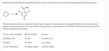 Answered: Starting with benzene and any reagents… | bartleby