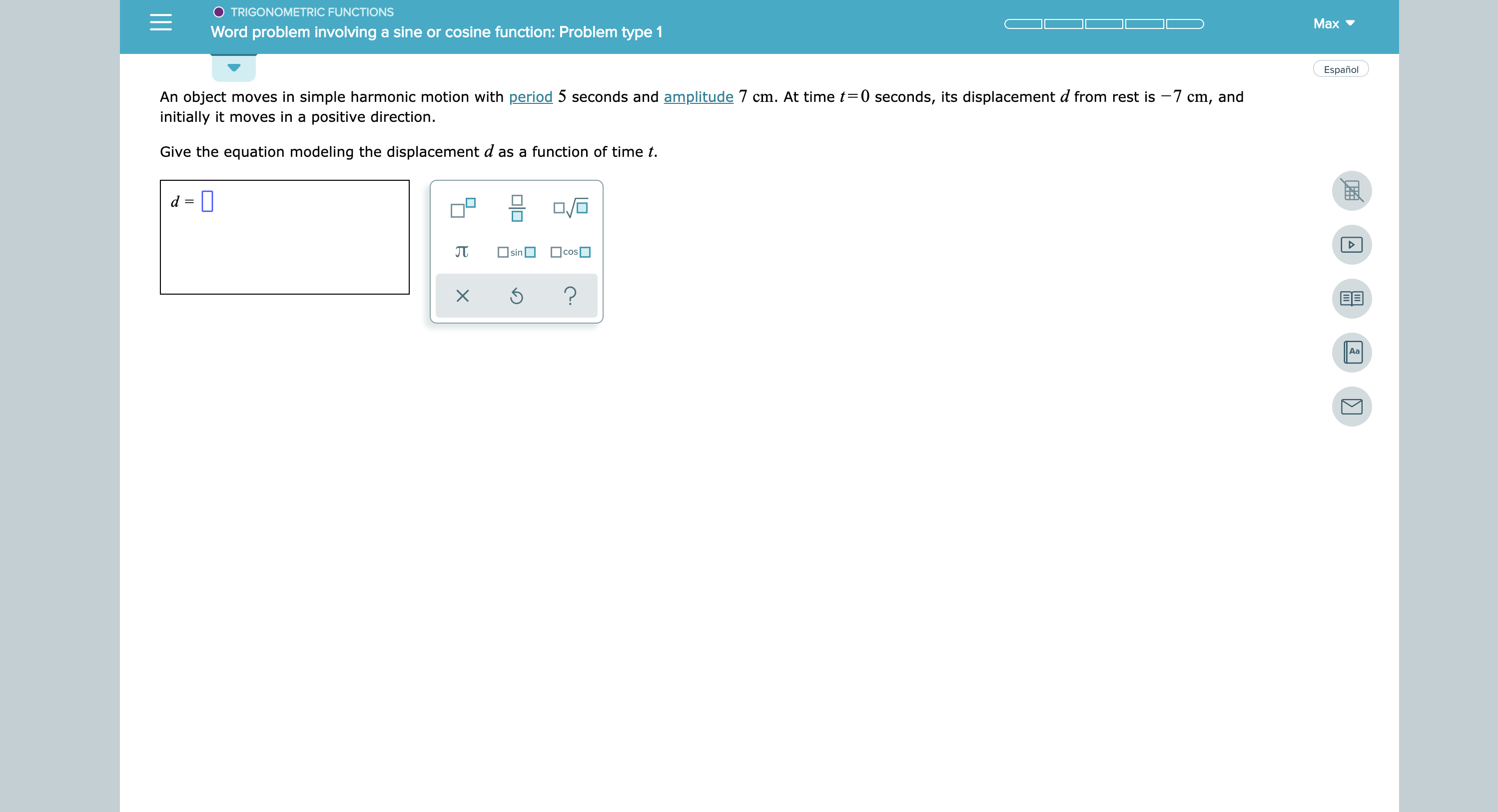 sine equation model