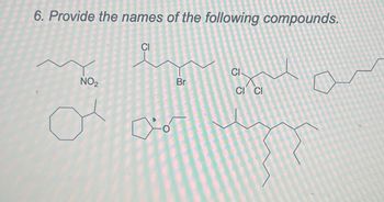 6. Provide the names of the following compounds.
NO₂
CI
Co
Br
CI
CI CI
m