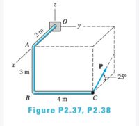 2 m
A
3 m
25°
B
4 m
C
Figure P2.37, P2.38
