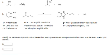 Answered: 1. 2. + 1. NH₂ a = Proton transfer b =… | bartleby