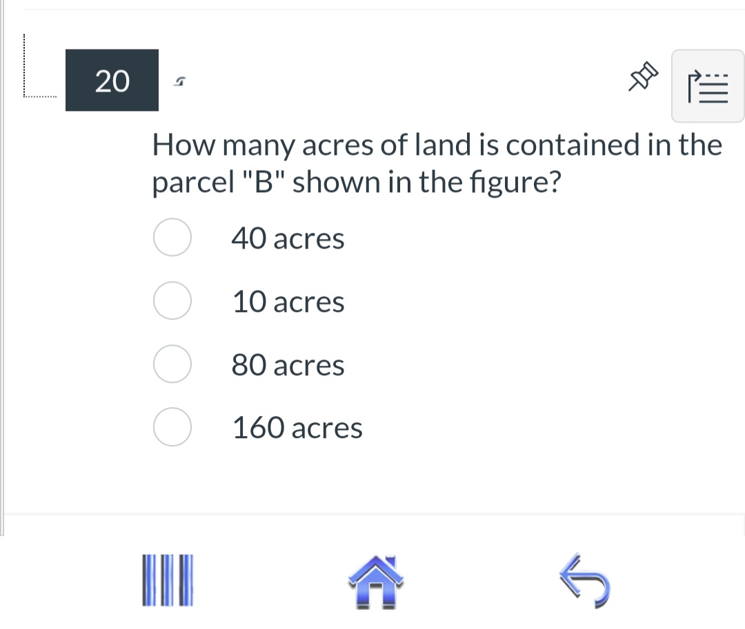 Answered: 20 5 --- 10 acres 80 acres 160 acres Al How many acres of