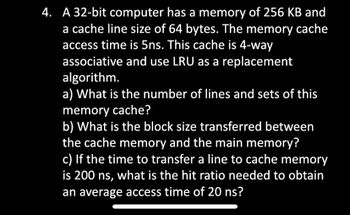 Answered A 32 Bit Computer Has A Memory Of 256 Bartleby   Ytc1o9v Thumbnail 