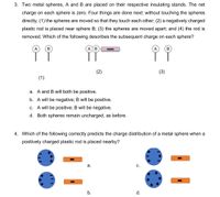 Answered: 3. Two Metal Spheres, A And B Are… | Bartleby