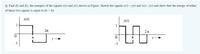 Q. Find Ex and Ey, the energies of the signals x(t) and y(f) shown in Figure. Sketch the signals x(t) + y(t) and x(t) - y(t) and show that the energy of either
of these two signals is equal to Ex + Ey
x(1)
y(t)
1
1
2n
-1
-1
