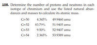 Answered: 108. Determine The Number Of Protons… | Bartleby