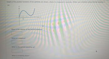 Answered: Graphs Of The Position Functions Of Two… | Bartleby