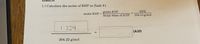 1.) Calculate the moles of KHP in flask #1.
grams KHP
Molar Mass of KHP
(A1)
204.22 g/mol
moles KHP =
1.224
(A10)
%D
204.22 g/mol
