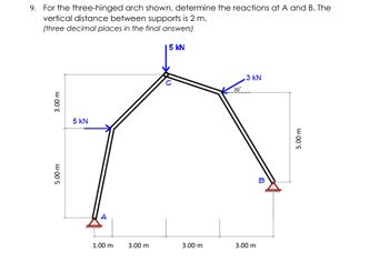 Answered: 9. For The Three-hinged Arch Shown,… | Bartleby