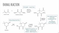 OVERALL REACTION
Michael reaction
NaOCH3
CH,OH
H3CO
OCH3
H3CO.
OCH3
mesityl oxide
dimethyl malonate
Intramolecular
NaOCH3
CH,OH
Claisen
Condensation
Decarboxylation
or
Dieckmann
Cyclization
heat
1) NaOH
но.
H3CO.
2) HCI
Saponification or
base-catalyzed
Ester Hydrolysis
dimedone
