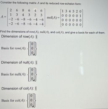 Answered Consider the following matrix A and its bartleby