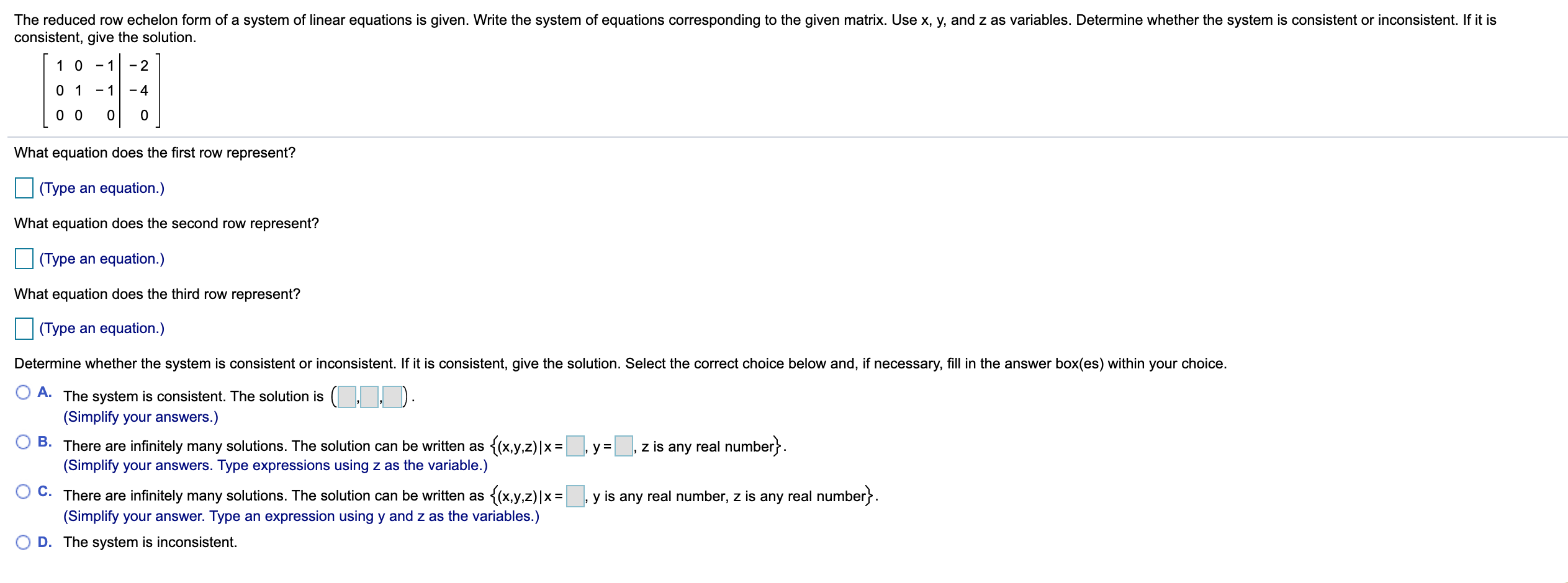 Answered The reduced row echelon form of a bartleby