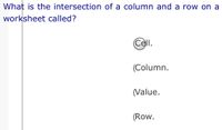 Answered What is the intersection of a column bartleby