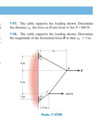 Answered: 7-97. The cable supports the loading… | bartleby