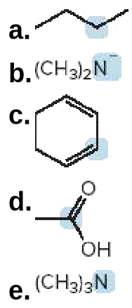 a.
b.(CH3)2N
C.
d.
OH
e. (CH3)3N
