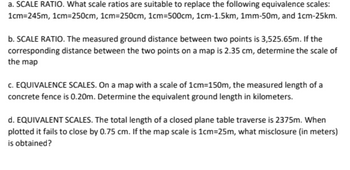 Answered: a. SCALE RATIO. What scale ratios are… | bartleby