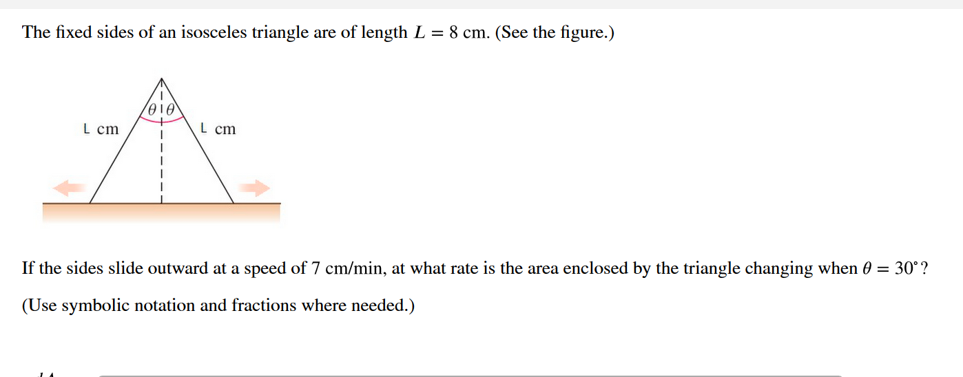 Answered: The fixed sides of an isosceles… | bartleby