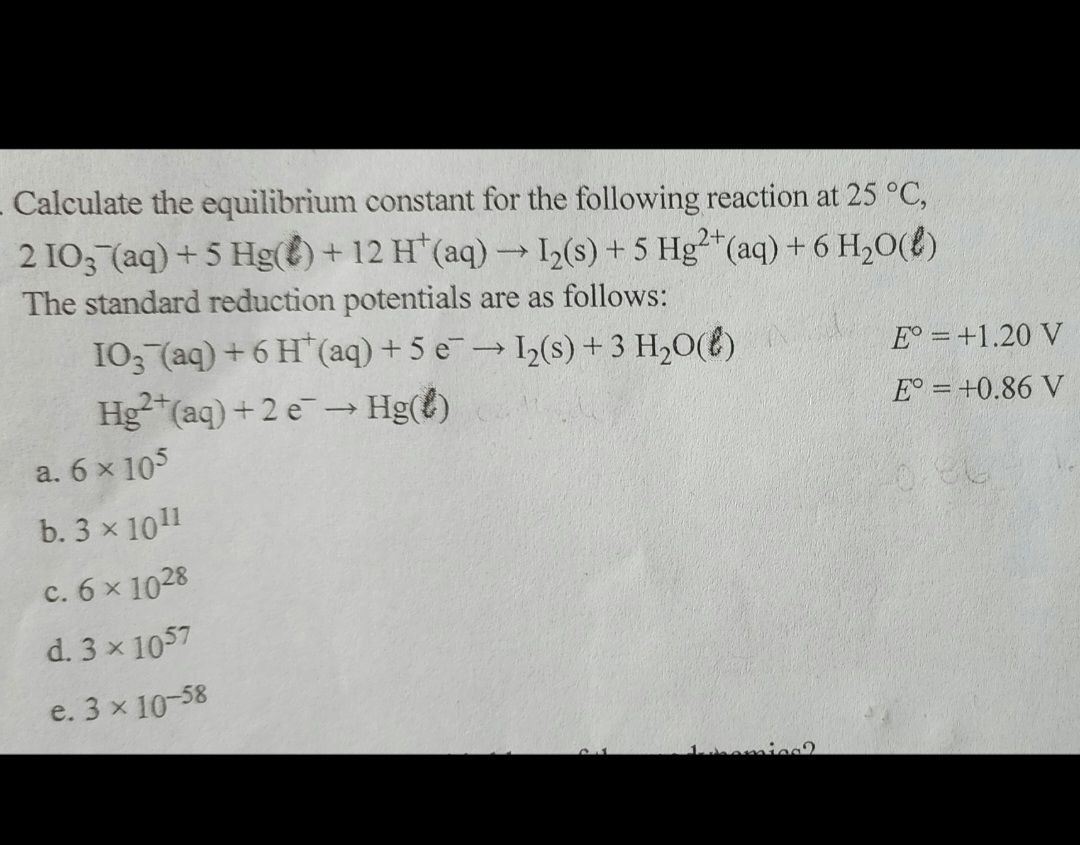 Given the oxidation-reducion reaction hg2+ 2025 2l hg l i2 s