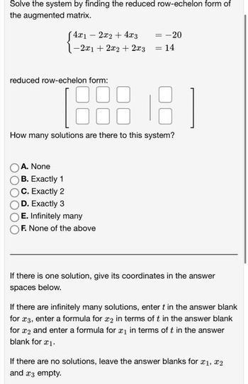 Answered Solve the system by finding the reduced bartleby