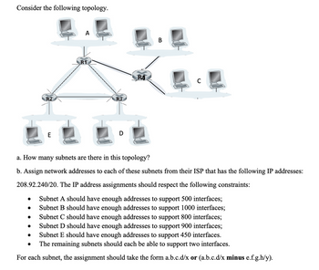 Answered: Consider The Following Topology. E A… | Bartleby