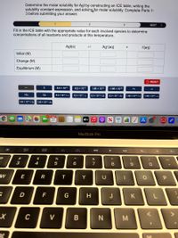 Answered Determine the molar solubility for Agl bartleby