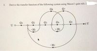 3.
Derive the transfer function of the following system using Mason's gain rule. (
G6
G7
GI
G2
G3
G4
GS
+O Y
- H1
- H2
- H3
